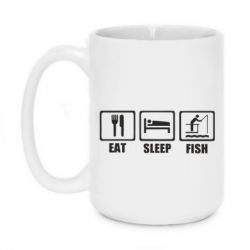 Чашка 420ml Eat, sleep, fish - PrintSalon