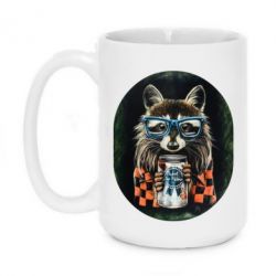 Чашка 420ml Енот в очках - PrintSalon