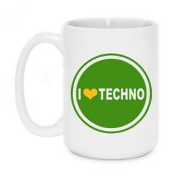 Чашка 420ml I love techno music - PrintSalon