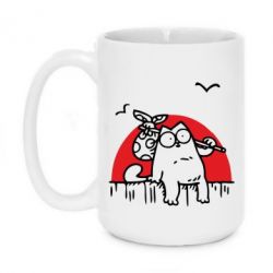 Чашка 420ml Кот Саймона на фоне заката - PrintSalon