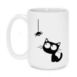 Чашка 420ml Котик и паук - PrintSalon