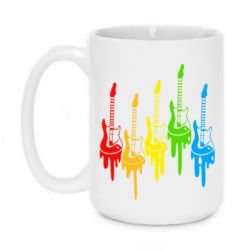 Чашка 420ml Разноцветные гитары - PrintSalon