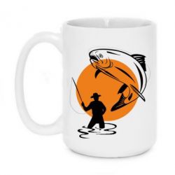 Чашка 420ml Рыбак на фоне солнца