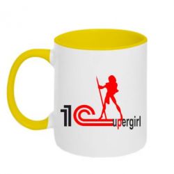 Чашка двухцветная 320ml 1Cupergirl - PrintSalon