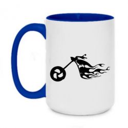 Чашка двухцветная 420ml Аццкий байк - PrintSalon