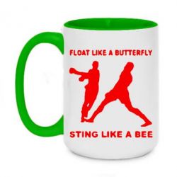 Чашка двухцветная 420ml Ali: Float Like A Butterfly - PrintSalon