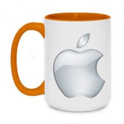 Чашка двухцветная 420ml Apple Silver - PrintSalon