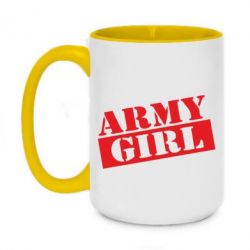 Чашка двухцветная 420ml Army girl - PrintSalon