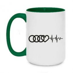 Чашка двухцветная 420ml Audi heart rate - PrintSalon