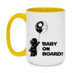 Чашка двухцветная 420ml Baby on board 1 - PrintSalon