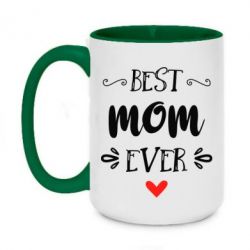Чашка двухцветная 420ml Best mom ever - PrintSalon