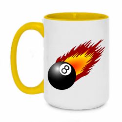 Чашка двухцветная 420ml Бильярдный шар в огне - PrintSalon