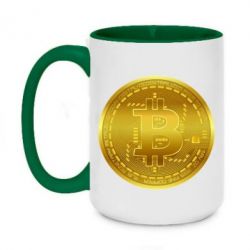 Чашка двухцветная 420ml Bitcoin coin - PrintSalon