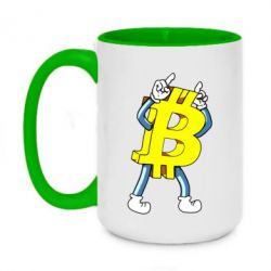Чашка двухцветная 420ml Bitcoin contrast - PrintSalon