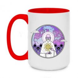 Чашка двухцветная 420ml Bitcoin on the planet - PrintSalon