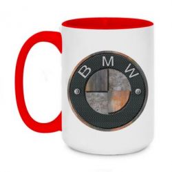Чашка двухцветная 420ml BMW Steel Logo - PrintSalon