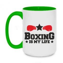 Чашка двухцветная 420ml Boxing is my life - PrintSalon