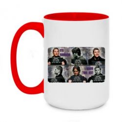 Чашка двокольорова велика Брати Вінчестери у поліції - PrintSalon