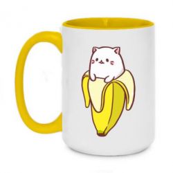 Чашка двухцветная 420ml Cat and Banana - PrintSalon