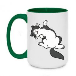 Чашка двокольорова велика Cat relishes - PrintSalon