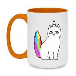 Чашка двухцветная 420ml Cat Unicorn - PrintSalon