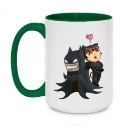 Чашка двокольорова велика Catwoman and Angry Batman