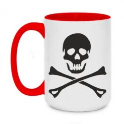 Чашка двухцветная 420ml Череп и кости - PrintSalon
