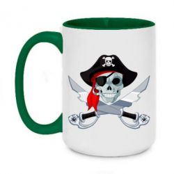 Чашка двокольорова велика Череп пірата