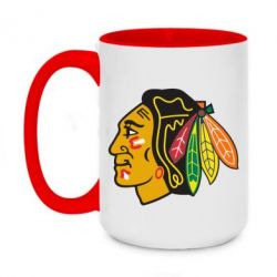 Чашка двухцветная 420ml Chicago Black Hawks - PrintSalon