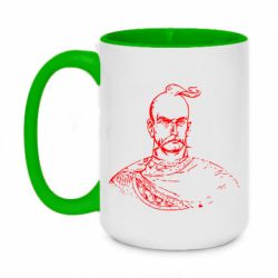 Кружка двухцветная 420ml Чубатий козак - PrintSalon