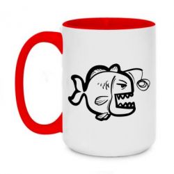 Чашка двухцветная 420ml Crazy fish - PrintSalon