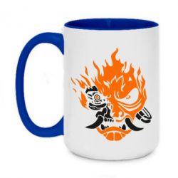 Чашка двухцветная 420ml Cyberpunk 2077 fire - PrintSalon