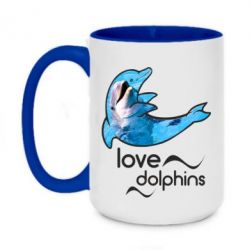 Чашка двухцветная 420ml Дельфин - PrintSalon