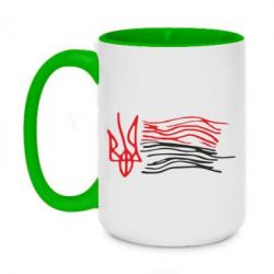 Чашка двухцветная 420ml Детский рисунок флаг Украины - PrintSalon