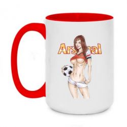 Чашка двухцветная 420ml Девушка Арсенал - PrintSalon