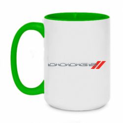 Чашка двухцветная 420ml Dodge logo - PrintSalon