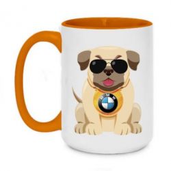Чашка двухцветная 420ml Dog with a collar BMW