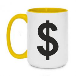 Чашка двухцветная 420ml Доллар - PrintSalon