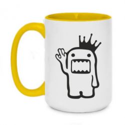 Чашка двухцветная 420ml Домо Кун с короной - PrintSalon