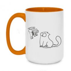 Чашка двухцветная 420ml Два кота - PrintSalon