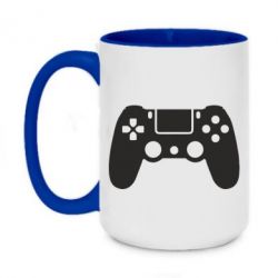 Чашка двухцветная 420ml Джойстик PS4 - PrintSalon