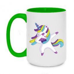 Чашка двухцветная 420ml Единорог делает дэббинг - PrintSalon