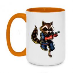 Чашка двокольорова велика Єнот Ракета - PrintSalon