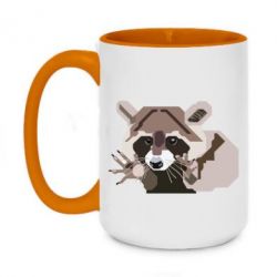 Чашка двухцветная 420ml Eнот вектор - PrintSalon