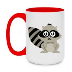 Чашка двухцветная 420ml Енот - PrintSalon
