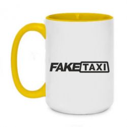 Чашка двухцветная 420ml Fake Taxi Logo - PrintSalon