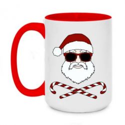 Чашка двокольорова велика Fashionable Santa - PrintSalon