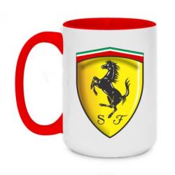 Чашка двухцветная 420ml Ferrari 3D Logo - PrintSalon