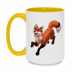 Чашка двухцветная 420ml Fox in flight - PrintSalon