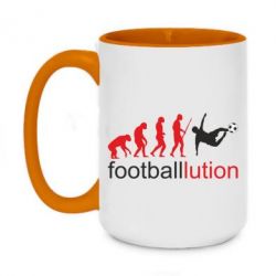 Чашка двухцветная 420ml Футбол. Эволюция - PrintSalon